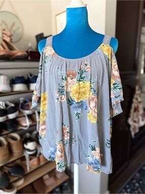 Torrid Floral Cold Shoulder Blouse
